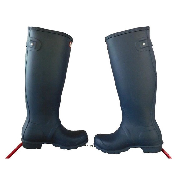 Hunter Original Back Adjustable Rain Boots Women's sz 5 / EU 36 Matte Navy - Picture 7 of 7